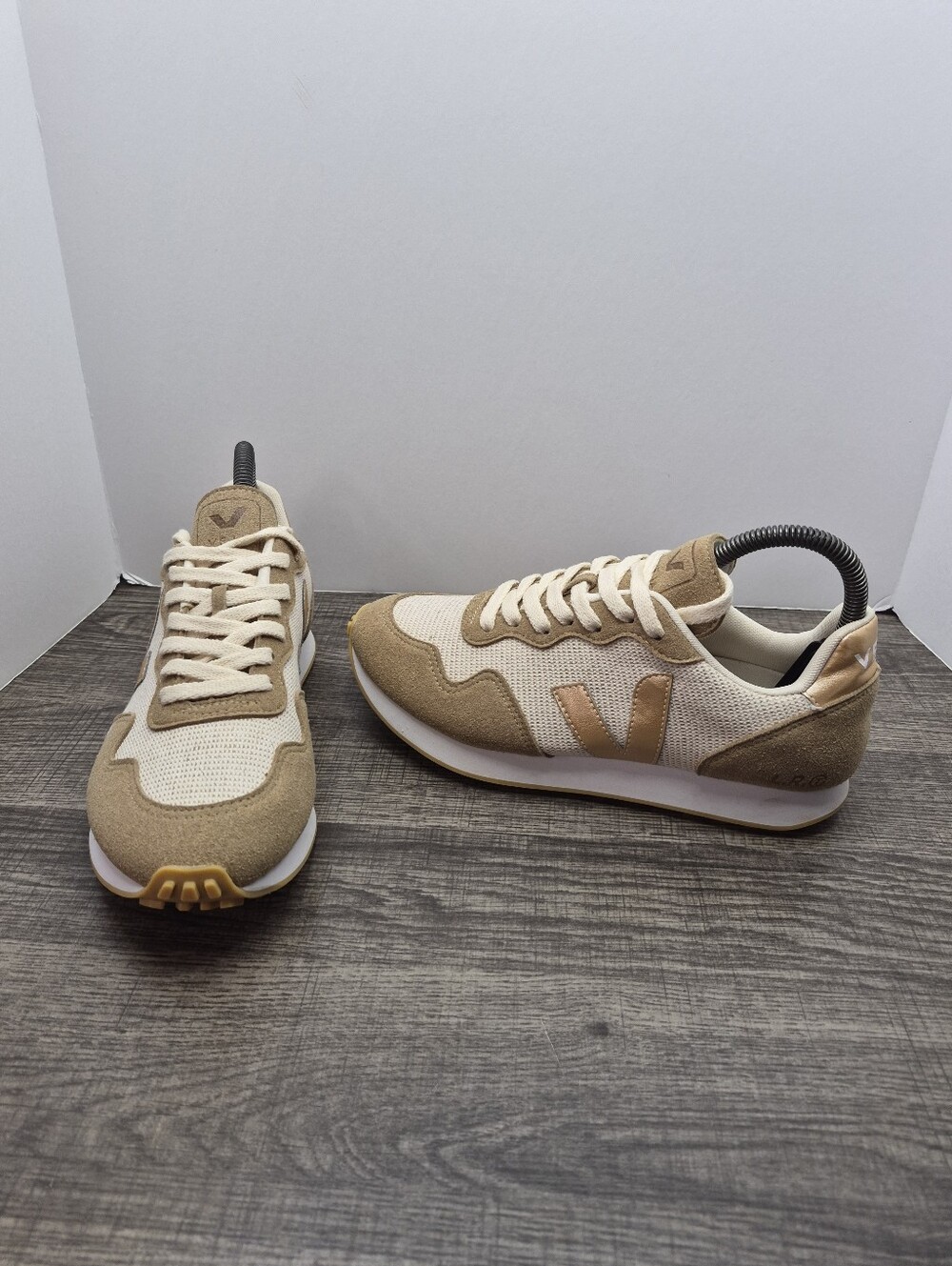 Veja SDU Rec J-Mesh Sneakers Shoes White Brown Tan Womens Size 7